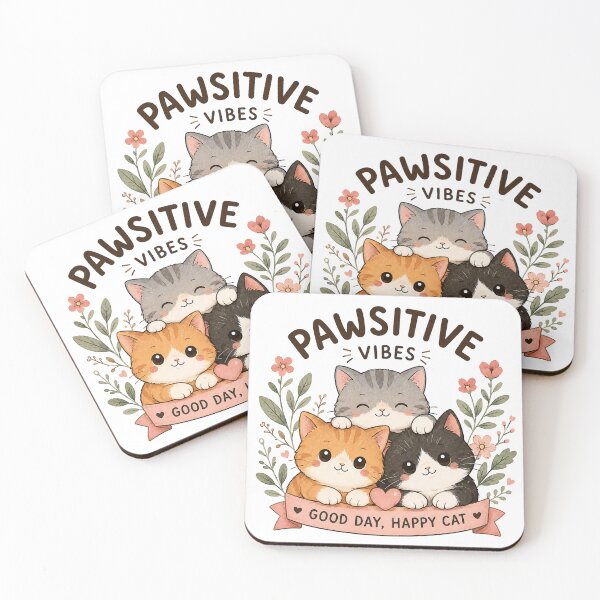 Item preview, Cute Kawaii Cats – Pawsitive Vibes Pastel Cat Design designed and sold by Jankes88.