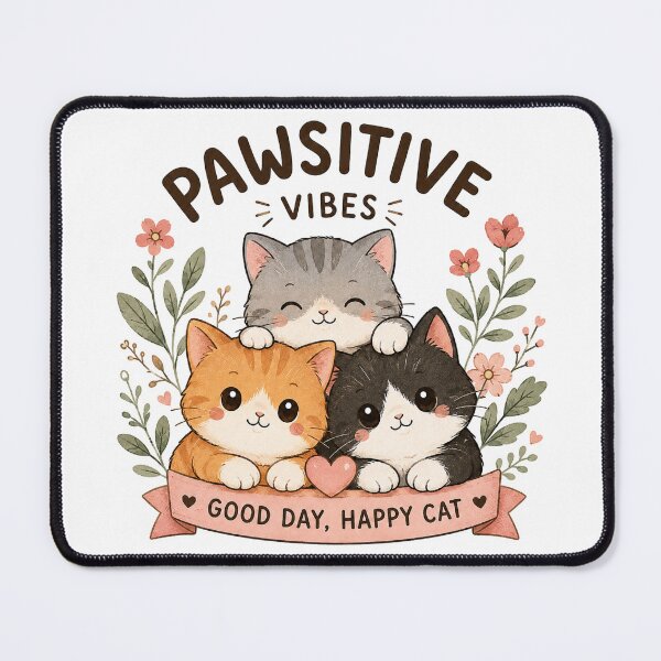 Item preview, Cute Kawaii Cats – Pawsitive Vibes Pastel Cat Design designed and sold by Jankes88.