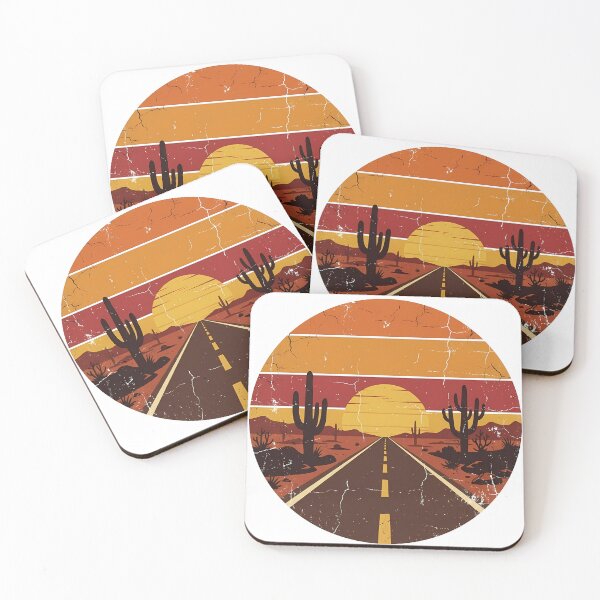 Item preview, Retro Distressed Desert Road Trip Sunset Badge designed and sold by InfiniteOrbit.