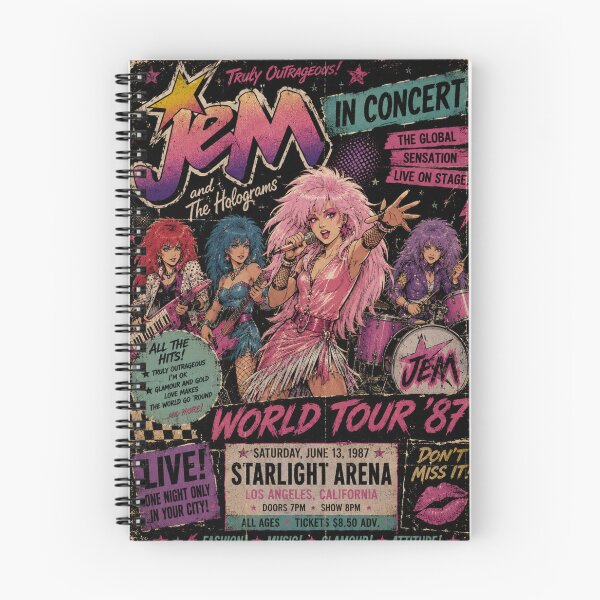 Item preview, Jem and The Holograms World Tour 87 Retro Concert Poster Fan Art designed and sold by DravensApparel.