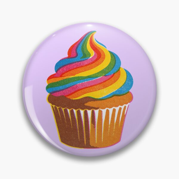 Item preview, Risograph Print Rainbow Swirl Icing Cupcake designed and sold by TackyTime.
