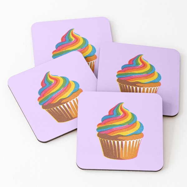 Item preview, Risograph Print Rainbow Swirl Icing Cupcake designed and sold by TackyTime.