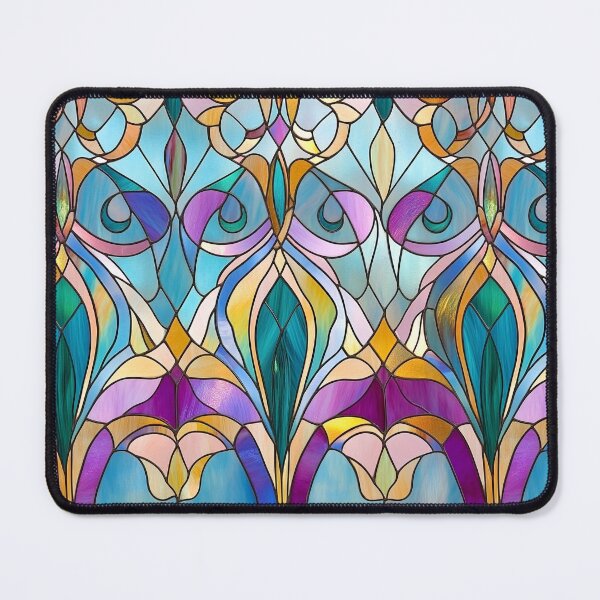 Item preview, Peacock Arabesque Art Deco Stained Glass Photo Texture designed and sold by DigitaICraft.
