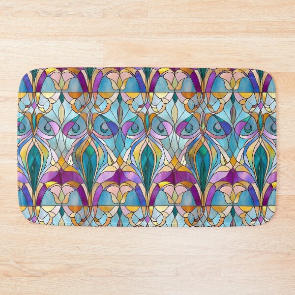 Item preview, Peacock Arabesque Art Deco Stained Glass Photo Texture designed and sold by DigitaICraft.