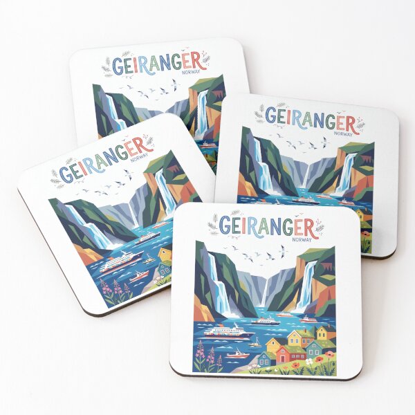 Item preview, Geiranger Norway Fjord Travel Poster designed and sold by Witsprings.