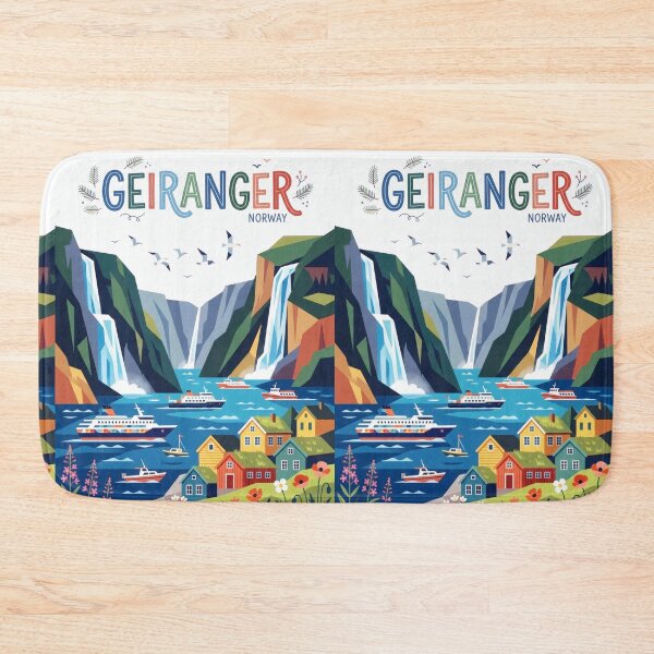 Item preview, Geiranger Norway Fjord Travel Poster designed and sold by Witsprings.