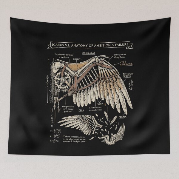 Item preview, Vintage Icarus Anatomy Mechanical Wing Schematic designed and sold by k3rstman1.
