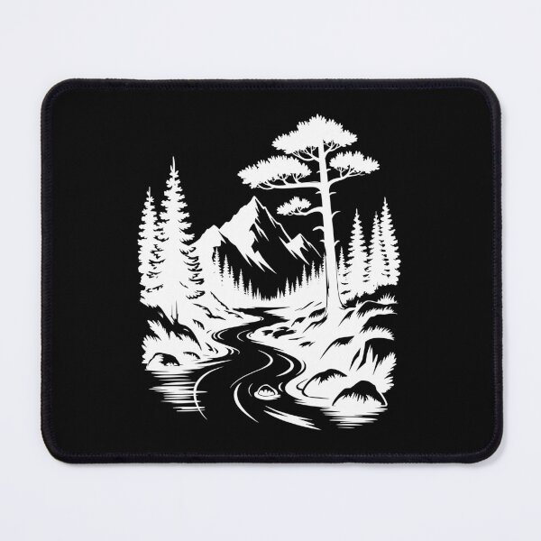 Item preview, mountain view with river tree beatiful gift designed and sold by Victoria-Cave.
