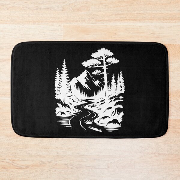 Item preview, mountain view with river tree beatiful gift designed and sold by Victoria-Cave.
