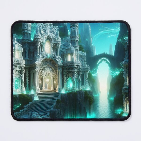 Item preview, Turquoise Glooming Palace – Fae Riverside Fantasy Architecture designed and sold by EmeraldeaArt.