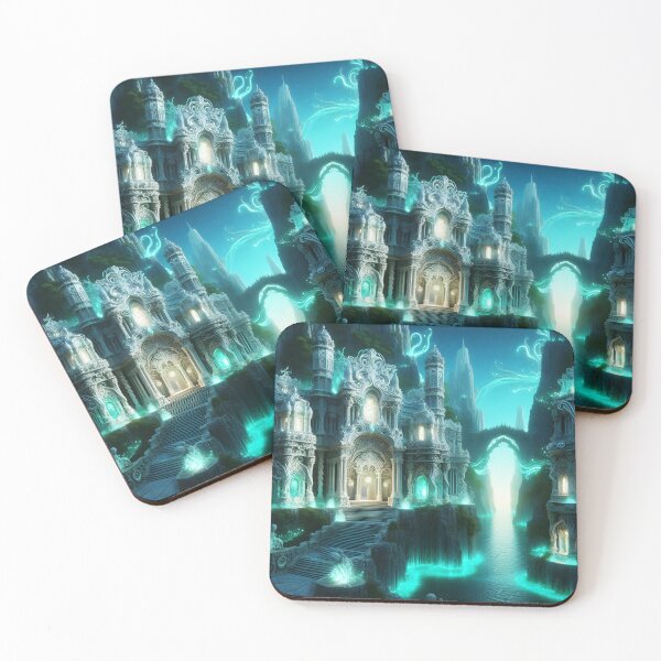 Item preview, Turquoise Glooming Palace – Fae Riverside Fantasy Architecture designed and sold by EmeraldeaArt.
