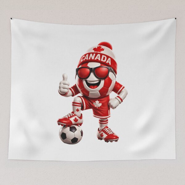 Item preview, Canada Soccer Mascot Funny Football Cartoon Graphic designed and sold by ArtSpark Studio.