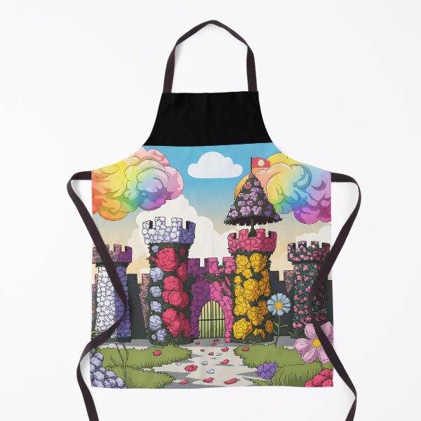 Item preview, Floral Pattern Castle Gate – Fantasy Bastions with Rainbow Clouds designed and sold by EmeraldeaArt.