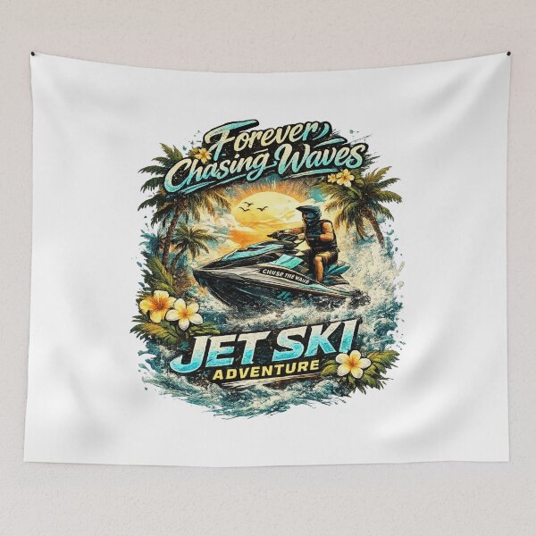 Item preview, Forever Chasing Waves Jet Ski Adventure Tropical Water Sports Graphic Tee designed and sold by Wear Sculpt.