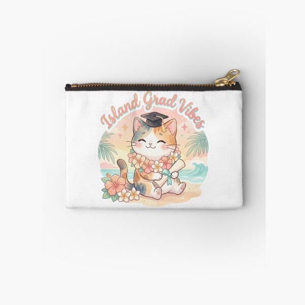 Item preview, Island Grad Vibes Hawaii Lani Cat Sticker | Tropical Graduation Kawaii Tabby Art designed and sold by LaniDigitalNook.
