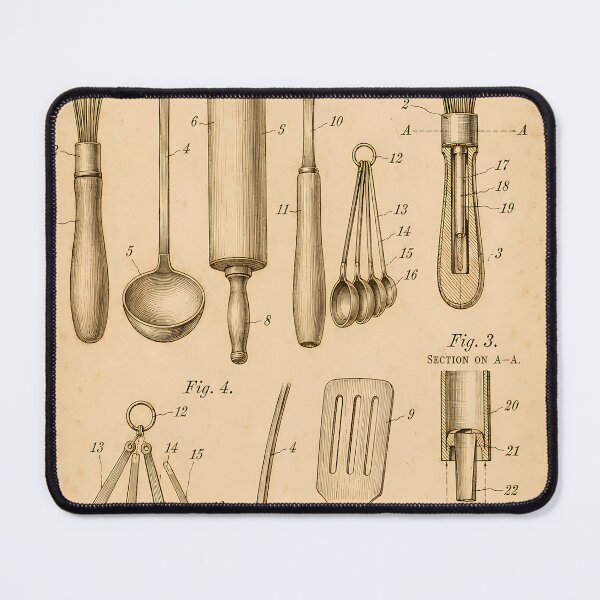 Item preview, Kitchen Implements Patent Print · Vintage Portrait Wall Art · Chef Gift designed and sold by Savannah North.
