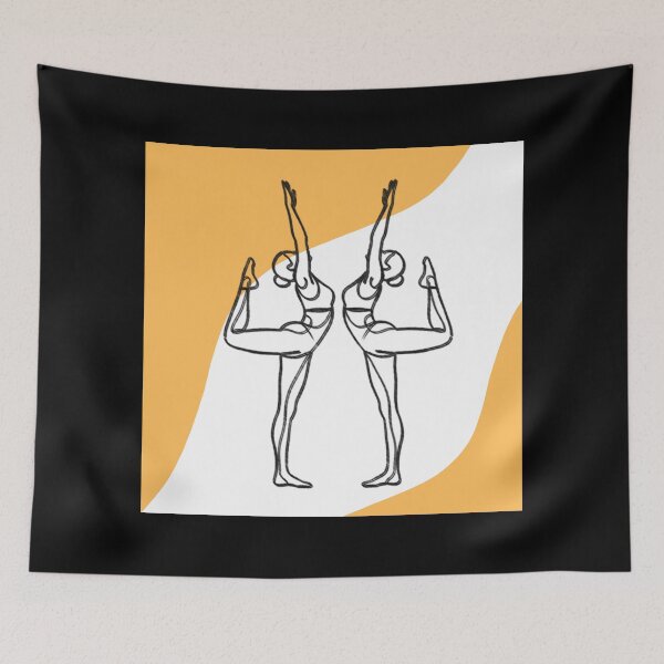 Item preview, Minimalist Yoga Line Art Abstract Female Balance Pose Illustration designed and sold by asudesign.