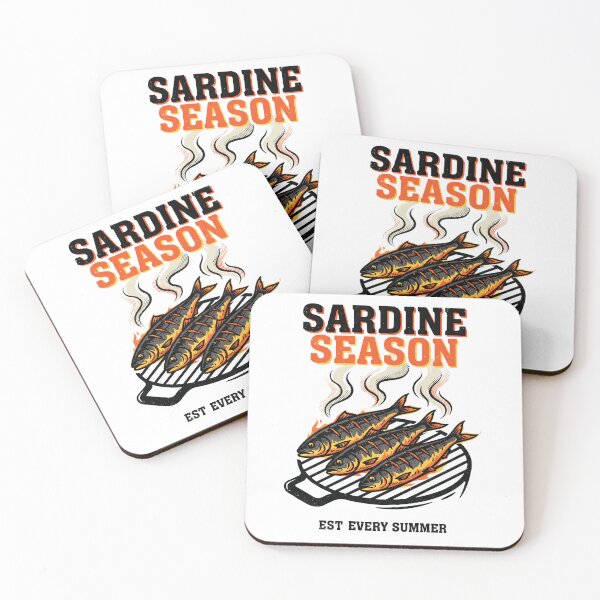 Item preview, Sardine Season BBQ Retro Poster — Grilled Fish Graphic Art designed and sold by MarkymarkF.