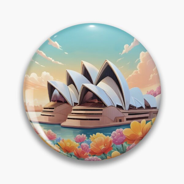 Item preview, Sydney Opera House Illustration – Floral Foreground Digital Art Scene designed and sold by EmeraldeaArt.