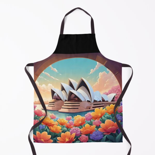 Item preview, Sydney Opera House Illustration – Floral Foreground Digital Art Scene designed and sold by EmeraldeaArt.