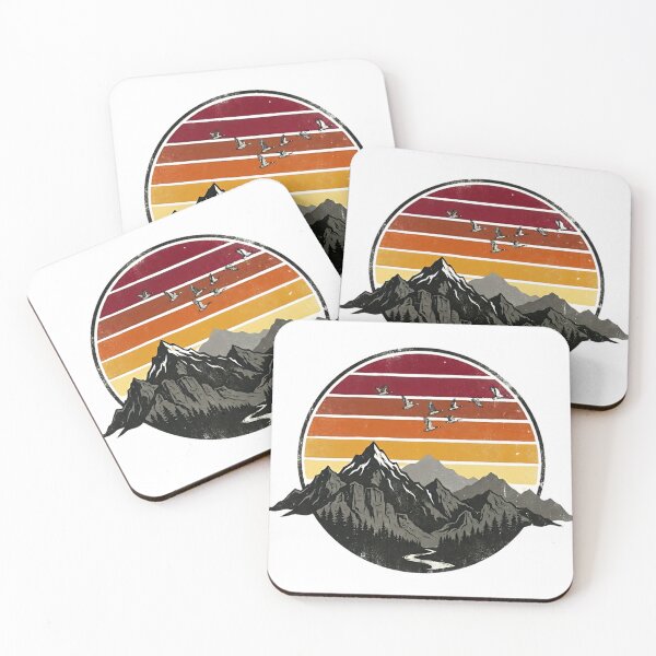 Item preview, Retro Mountain Wilderness Sunset Distressed Badge designed and sold by InfiniteOrbit.