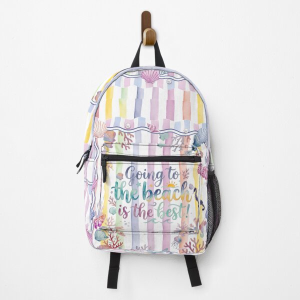 Item preview, Watercolor Whimsical Beach Day Quote Art: Shells & Seahorses designed and sold by VibranPalette.