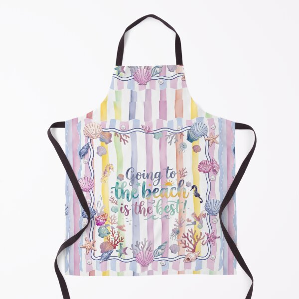 Item preview, Watercolor Whimsical Beach Day Quote Art: Shells & Seahorses designed and sold by VibranPalette.