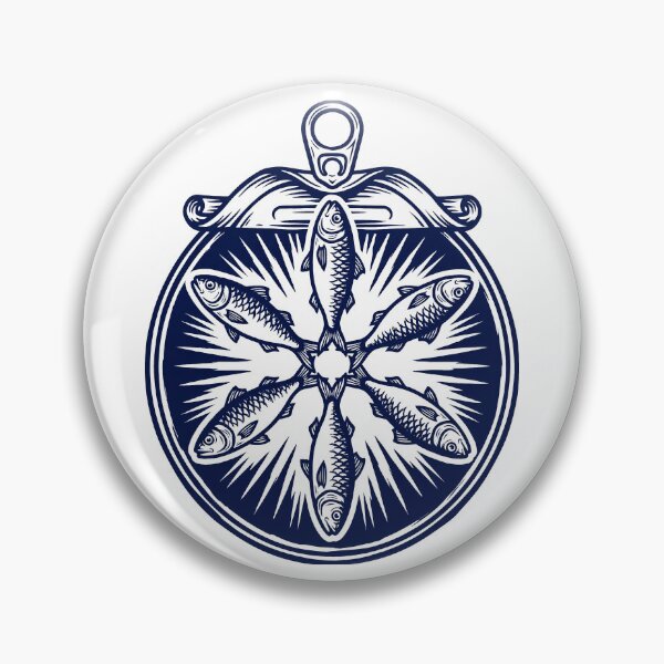 Item preview, Sardine Mandala Sacred Tin Graphic — Woodblock Fish Art designed and sold by MarkymarkF.