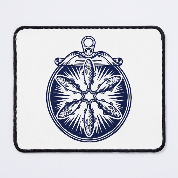 Item preview, Sardine Mandala Sacred Tin Graphic — Woodblock Fish Art designed and sold by MarkymarkF.