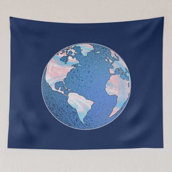 Item preview, Transgender Flag Globe designed and sold by Qweird Artistry.