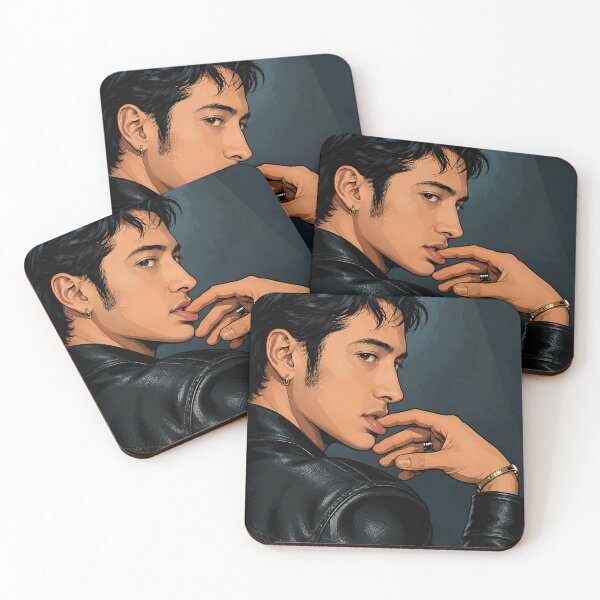 Item preview, Hudson Williams of Heated Rivalry holding his lips (fan art) designed and sold by PopCultureAndStuff.