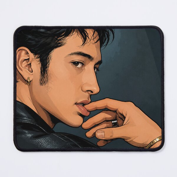 Item preview, Hudson Williams of Heated Rivalry holding his lips (fan art) designed and sold by PopCultureAndStuff.