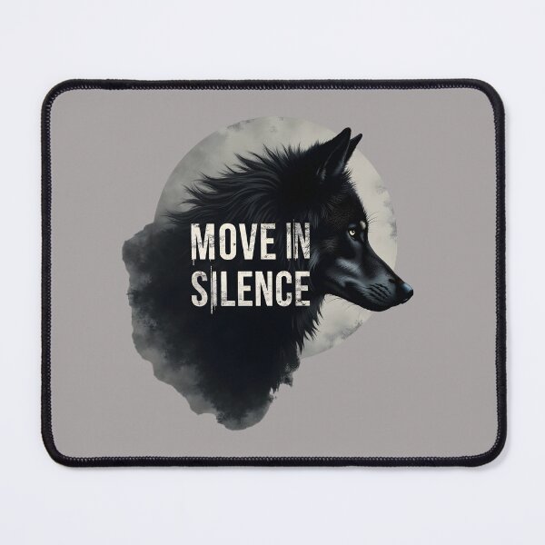 Item preview, Move In Silence Dark Wolf Motivational Streetwear Typography Design designed and sold by Vajid Designs .