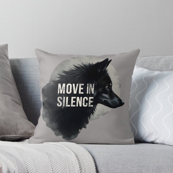 Item preview, Move In Silence Dark Wolf Motivational Streetwear Typography Design designed and sold by Vajid Designs .
