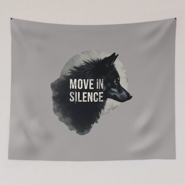 Item preview, Move In Silence Dark Wolf Motivational Streetwear Typography Design designed and sold by Vajid Designs .