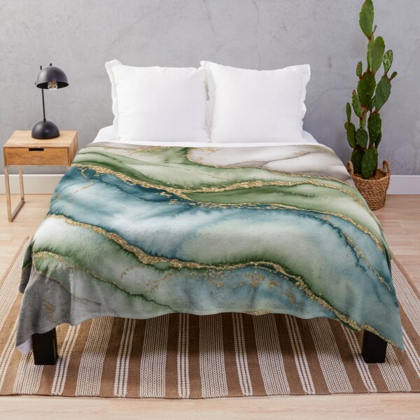 Item preview, Elegant Ocean Agate with Gold Veins - Coastal Marble designed and sold by Ed & Harmony.