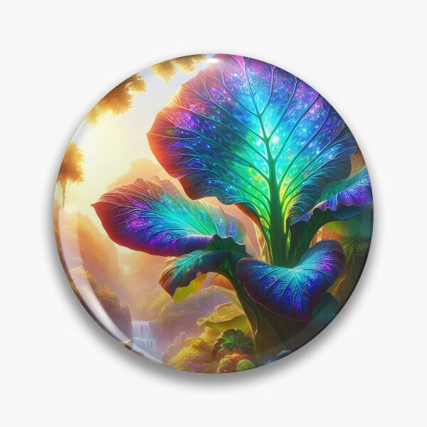 Item preview, Giant Elephant Ear Plant Garden – Fantasy House Scene with Lush Tropical Foliage designed and sold by EmeraldeaArt.