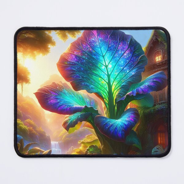 Item preview, Giant Elephant Ear Plant Garden – Fantasy House Scene with Lush Tropical Foliage designed and sold by EmeraldeaArt.