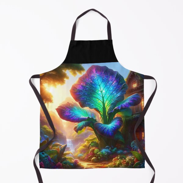 Item preview, Giant Elephant Ear Plant Garden – Fantasy House Scene with Lush Tropical Foliage designed and sold by EmeraldeaArt.