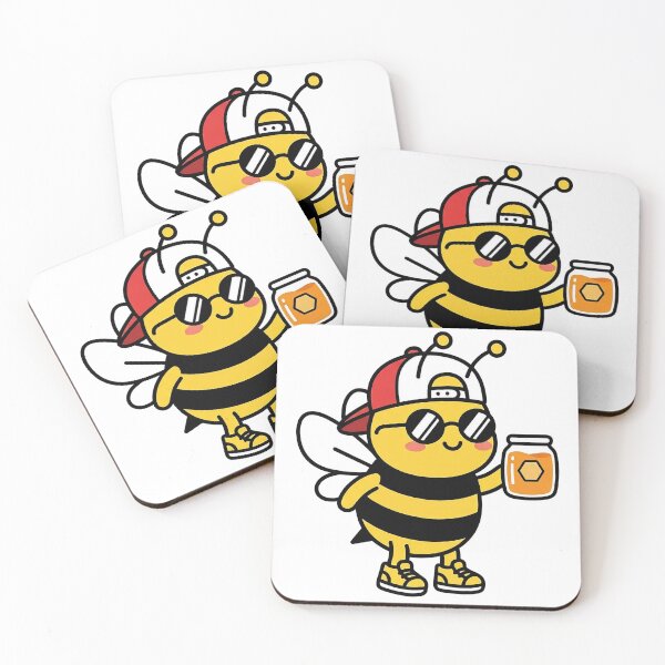 Item preview, Cool Hip Hop Bee with Sunglasses and Honey Jar | Funny Swag Bee Art | Cute Bee with Cap Illustration | Funny Bee Lover Print designed and sold by asadstudio88.
