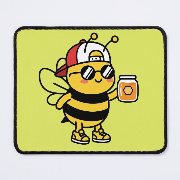 Item preview, Cool Hip Hop Bee with Sunglasses and Honey Jar | Funny Swag Bee Art | Cute Bee with Cap Illustration | Funny Bee Lover Print designed and sold by asadstudio88.