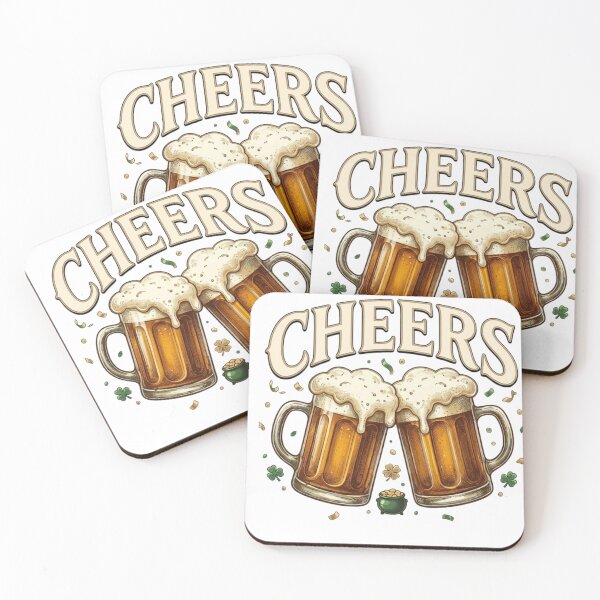 Item preview, Retro Cheers Clinking Beer Mugs Toast designed and sold by ZENVIRART.