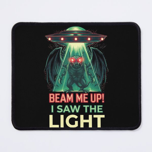 Item preview, Mothman Alien Abduction Beam Me Up Retro UFO designed and sold by Cosmic Cactus.