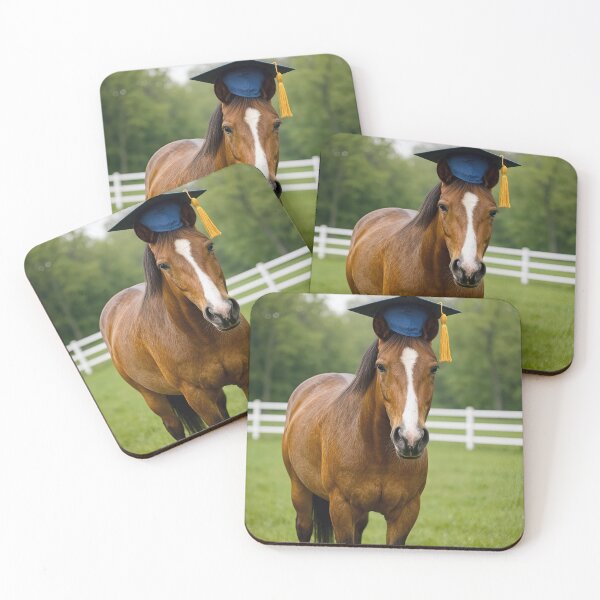 Item preview, Horse Wearing Navy Blue Graduation Cap designed and sold by Maria Dryfhout.