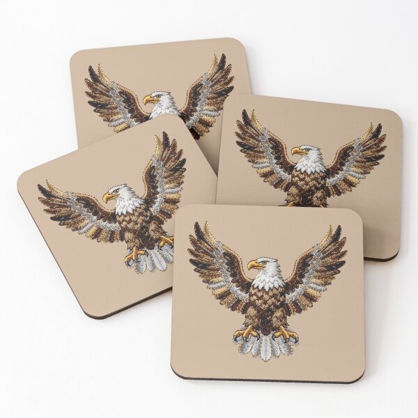 Item preview, Eagle with wings, crest, animal illusion embroidery for club designed and sold by Kimenta Fashion.