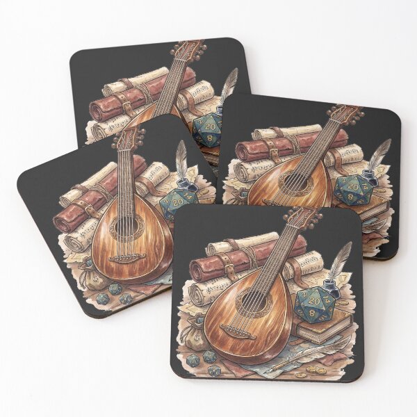Item preview, Fantasy Watercolor Bard Lute RPG Dice designed and sold by CRAZY&ART.