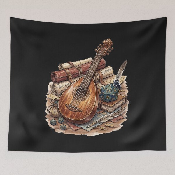 Item preview, Fantasy Watercolor Bard Lute RPG Dice designed and sold by CRAZY&ART.