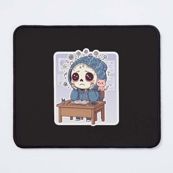 Item preview, Funny Stressed Skeleton Studying Kawaii Student Burnout designed and sold by Cipher & Soul.