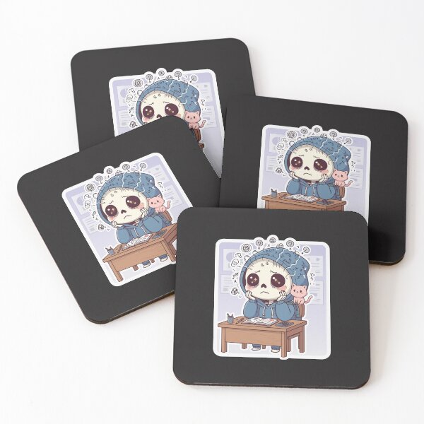 Item preview, Funny Stressed Skeleton Studying Kawaii Student Burnout designed and sold by Cipher & Soul.