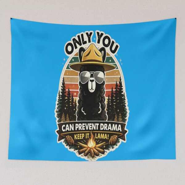 Item preview, Only You Can Prevent Drama – Keep It Llama! Vintage Camping Llama designed and sold by CatLovers Studio.
